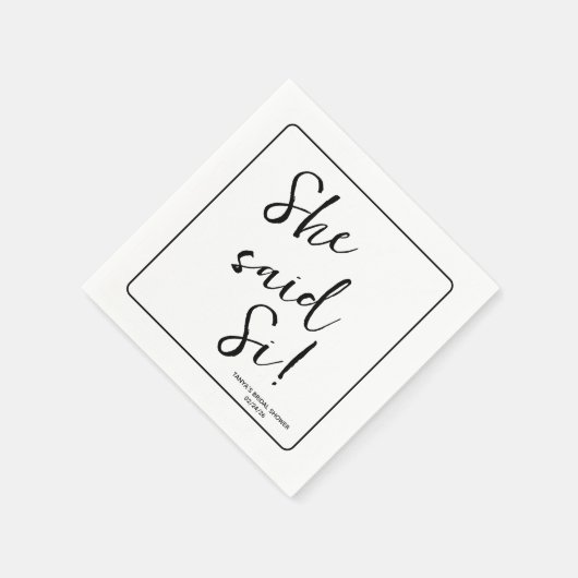 彼女はSiと言った！パリイタリアンテーマブライダルシャワー スタンダードカクテルナプキン (角)