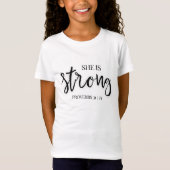 彼女はTシャツ、クリスチャンの女の子が強い Tシャツ (正面)