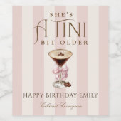 彼女はTiniビット年上エスプレッソMartini誕生日 ワインラベル (シングルラベル)