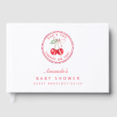 彼女はTop Baby Showerのさくらんぼのゲストブック ゲストブック (正面)