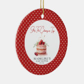 彼女はTop Baby Showerのさくらんぼ セラミックオーナメント (右)