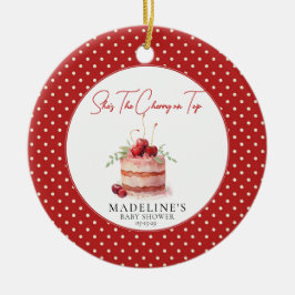 彼女はTop Baby Showerのさくらんぼ セラミックオーナメント