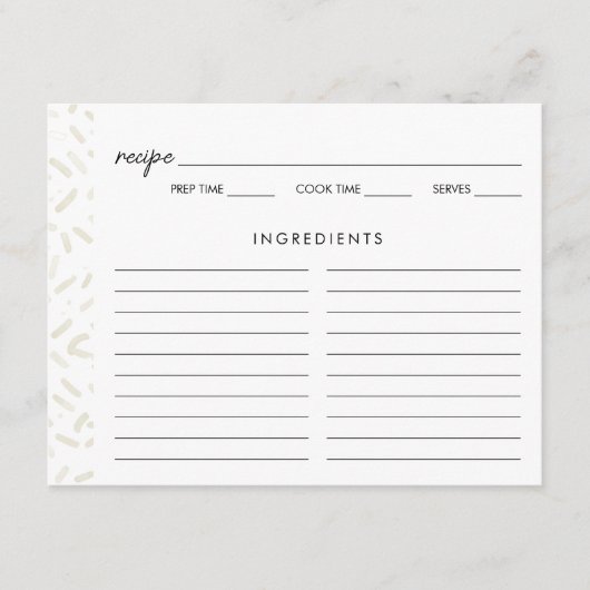 彼女はVanillaのスクープされたブライダルレシピカード エンクロージャーカード (正面)