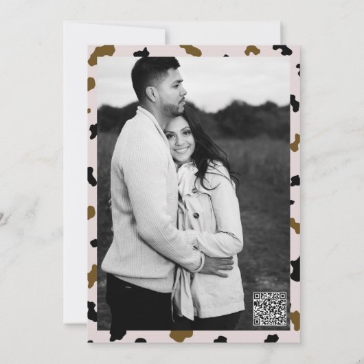 彼女はYehaw Pink Country Cowブライダルシャワーと言った 招待状 (裏面)