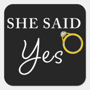 彼女はYESおもしろいメンズ婚約フィアンセ引用文 スクエアシール
