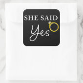 彼女はYESおもしろいメンズ婚約フィアンセ引用文 スクエアシール (バッグ)