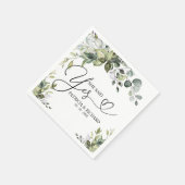 彼女はYesかわいい婚約パーティナプキンスと言った スタンダードカクテルナプキン (角)