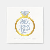 彼女はYesかわいい婚約パーティ スタンダードカクテルナプキン (正面)