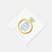 彼女はYesかわいい婚約パーティ スタンダードカクテルナプキン (角)