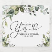 彼女はYesかわいい婚約パーティ スパークリングワインラベル (シングルラベル)