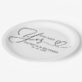 彼女はYesかわいい婚約パーティ ペーパープレート (アングル)