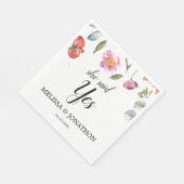 彼女はYesかわいらし春フローラ婚約パーティ スタンダードランチョンナプキン (角)