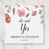 彼女はYesかわいらし春フローラ婚約パーティ フェイバータグ (正面)