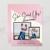 彼女はYesと言った!手書き写真婚約パーティ (正面/裏面)