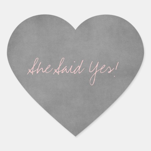 彼女はYesのステッカーを言った ハートシール (正面)