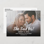 彼女はYesの写真モダンの結婚 案内ポストカード (正面/裏面)