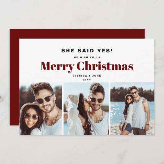 彼女はyesの婚約発表を述べた セーブザデート (正面/裏面)