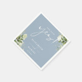 彼女はYesの緑のほこりっぽいブルー婚約パーティと言った スタンダードカクテルナプキン (角)