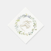 彼女はYesの緑のユーカリブライダルシャワーと言った スタンダードカクテルナプキン (角)