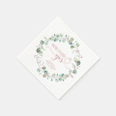 彼女はYesの緑のユーカリブライダルシャワーと言った スタンダードカクテルナプキン (角)