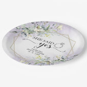 彼女はYesの緑の幾何学的なブライダルを言った ペーパープレート (アングル)