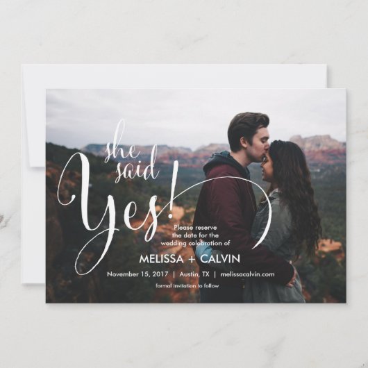 彼女はyesを保存する日付の書道カードv2 セーブザデート (正面)