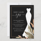 彼女はYesウォーター色の紅葉ブライダルシャワー 招待状 (正面)