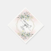 彼女はYesグリーンリー幾何学ブライダルシャワーナップと言った スタンダードカクテルナプキン (角)