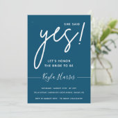 彼女はYesシンプルブライダルシャワー招待を述べた 招待状 (スタンド正面)