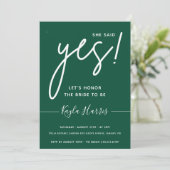 彼女はYesシンプルブライダルシャワー招待を述べた 招待状 (スタンド正面)
