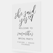 彼女はYESスクリプト彼女はYesブライダルシャワーと言った アクリルサイン (傾斜)