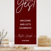 彼女はYesバナー婚約歓迎ポスターを述べた ポスター (キッチン)