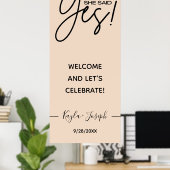 彼女はYesバナー婚約歓迎ポスターを述べた ポスター (ホームオフィス)