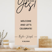 彼女はYesバナー婚約歓迎ポスターを述べた ポスター (キッチン)