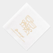 彼女はYesパーソナライズされたの弓カクテルナプキンスと言った 箔ナプキン (右)