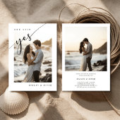 彼女はYesビーチをテーマにした写真婚約パーティ 招待状