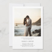 彼女はYesビーチをテーマにした写真婚約パーティ 招待状 (裏面)