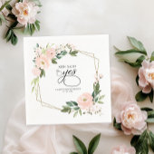 彼女はYesピンクのフローラ幾何学的ブライダルシャワーと言った スタンダードカクテルナプキン