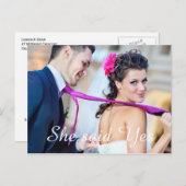 彼女はYesファンシー写真Save the Dateと言った 案内ポストカード (正面/裏面)