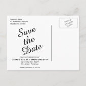 彼女はYesファンシー写真Save the Dateと言った 案内ポストカード (裏面)