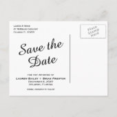 彼女はYesファンシー写真Save the Date – 黒 案内ポストカード (裏面)