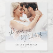 彼女はYesフォトレッツ祝婚約パーティ ワインラベル (シングルラベル)