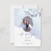 彼女はYesフローラオーバル日付を保存する 招待状 (正面)