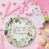 彼女はYesフローラ婚約パーティ紙プレート ペーパープレート (パーティー)