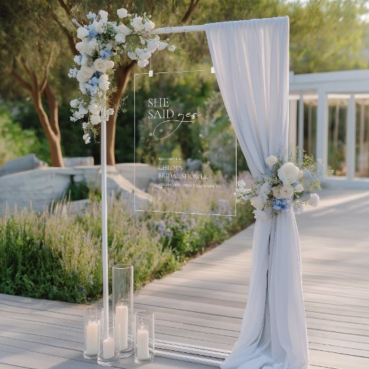 彼女はYesブライダルシャワーアクリルの歓迎サインを述べた アクリルサイン