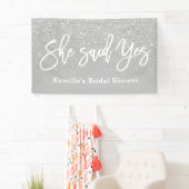 彼女はyesブライダルシャワーグレーシルバーグリッターと言った 横断幕 (インサイチュ)