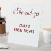 彼女はyesブライダルシャワーパーティー追加の名前文字 台座サイン (インサイチュ)