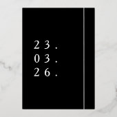 彼女はYesブラック写真婚約発表を述べた 箔招待状 (裏面)