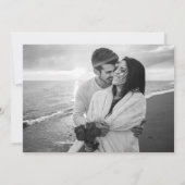 彼女はYesブラック&ホワイト写真婚約パーティと言った 招待状 (裏面)