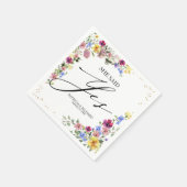 彼女はYesボホワイルドフラワー婚約パーティと言った スタンダードカクテルナプキン (角)